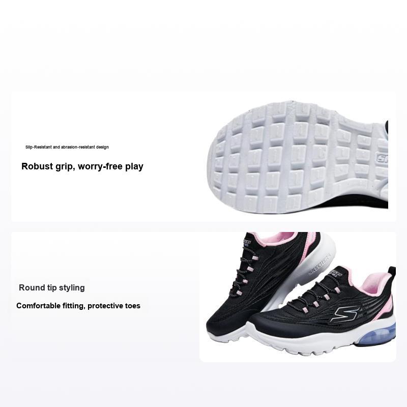 Skechers Детские Нескользящие Прочные Низкие Повседневные Кроссовки Черный 303944L-BLK 27.5