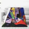 Soft Durable Blanket Travel Picasso Abstract Bedding Throws Oil Painting Flannel Bedspread Couch Bed Funny Sofa Bed Cover