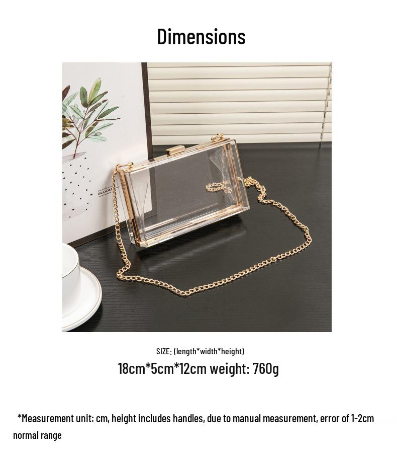 Acrylic Transparent Women's Evening Bag - Small Square Box for Summer