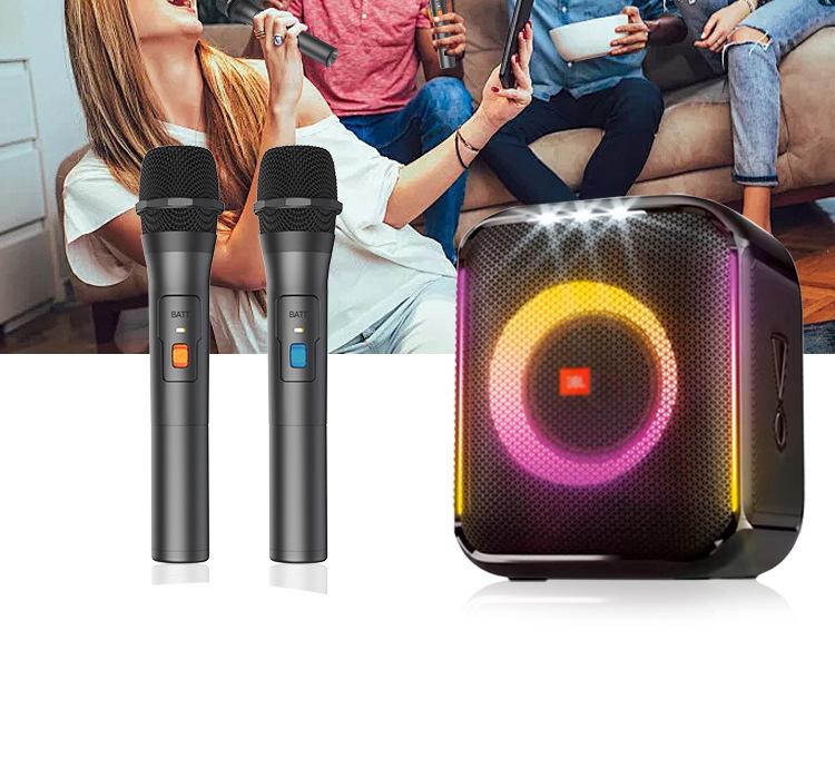 Universal Wireless Dynamic Microphone with Dual Amplifier Stand for Home, Conference, and Stage Audio