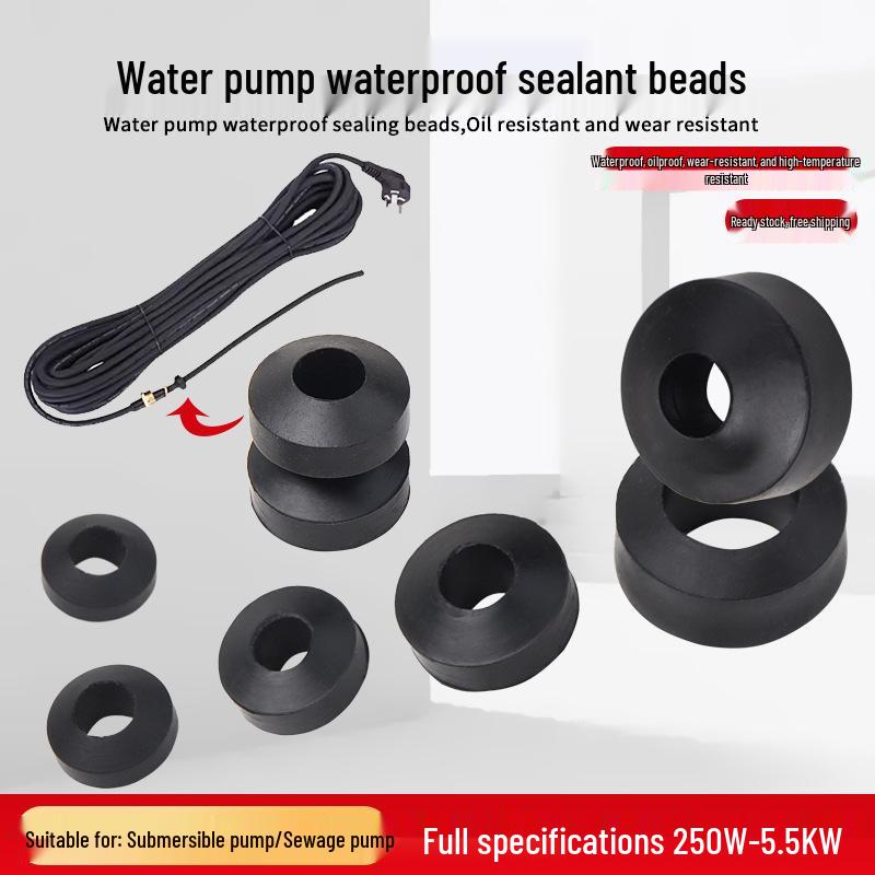 Submersible Pump Rubber Seal Kit: Power Cord, Waterproof Rings, Abacus Beads