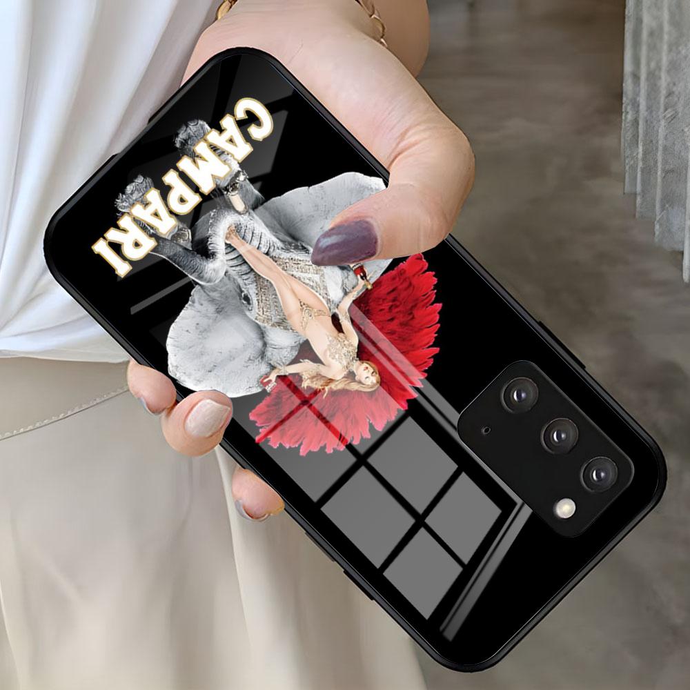 

Champagne Campari Art Phone Case For Samsung S25 S24 FE S23 S22 S21 Plus S20 Ultra Note20Ultra Black Glass Cover Samsung S20Plus