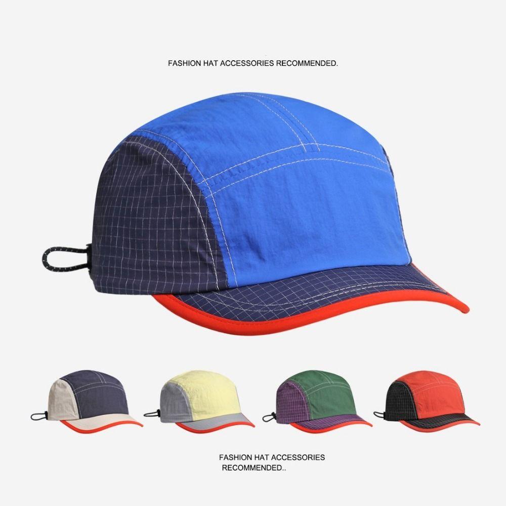 Color Matching Retro Baseball Cap Short Brim Peaked Cap Outdoor Sports Quick-drying Cap  Men Women