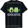 Funny Avogato Avocado Cat Vegan T Shirts Men Women Pure Cotton Humor Streetwear Tee Shirt Short Sleeve Unisex Loose Clothing