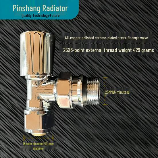 Pinshang Premium 20*6 All-Copper Thermostatic Valve with Polished Chrome-Plated Finish