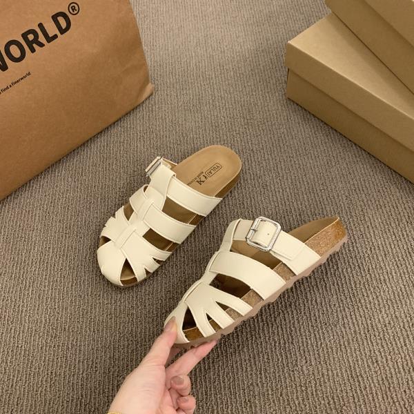 Fashion Slippers Women Summer Shoes Pantofle Slides Cover Toe Loafers Fretwork Heels Platform 2025 Rubber Loafers Shoes Ladies' Slippers