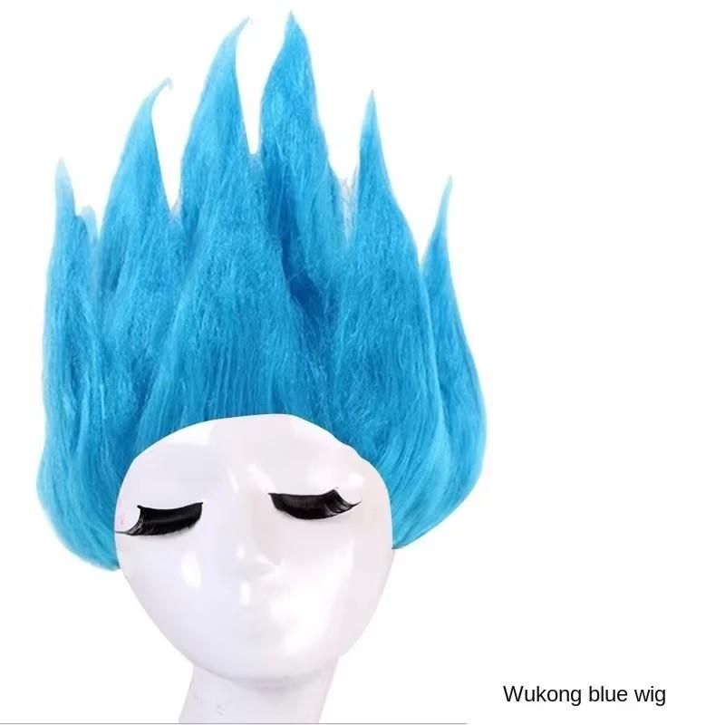 Cosplay Kostým Paruka pro Děti - Nadýchaný Styl Saiyan Lianhua hlavy Son Goku z Dragon Ball se Zlatou Parukou