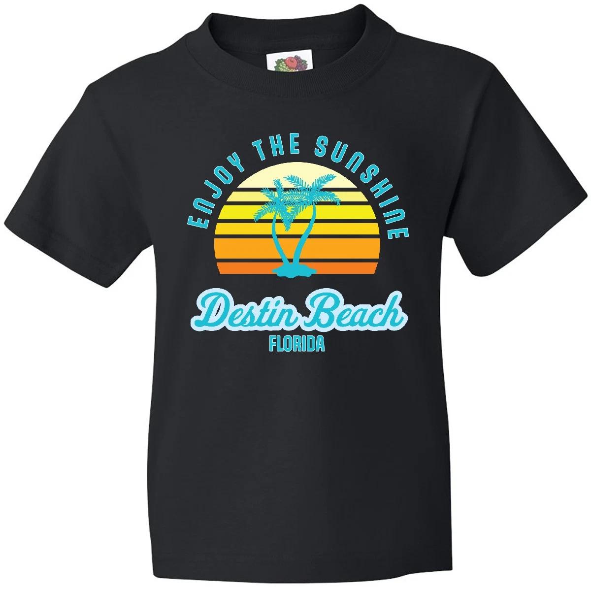Inktastic Summer Enjoy The Sunshine Destin Beach Florida In Blue Youth kids boys T-Shirt 100