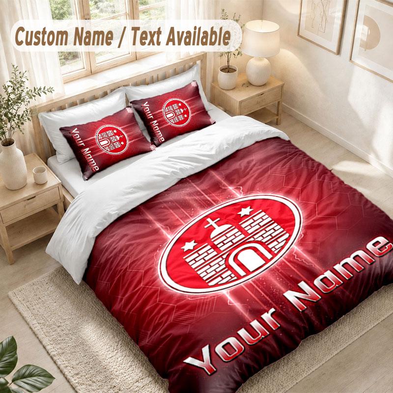 Custom Name Bedding Set 3 PiecesFC St. Pauli Print Duvet Cover + 2 Pillowcases Soft Bed Decor