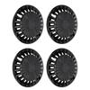 4PCS R15 Hub Caps 15 Inch Thick ABS Stylish Wheel Rim Cover Hubcap Replacement for Fiat 500 Black