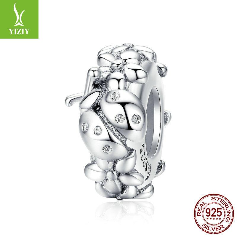 S925 Sterling Silver Silicone Positioning Bead Spacer Collection Diagram, Electroplated Fashion Diy Bracelet Beaded Accessories