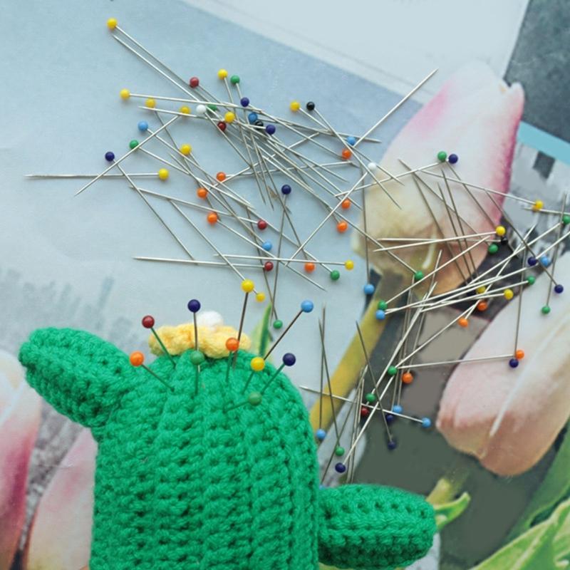 50 Pcs Craft Positioning Pins Straight Pins Sewing Pins Quilting Pins Colourful Fabric Pins for Craft Sewing Decorating