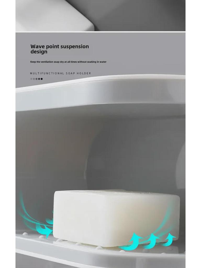 Holder Twotier Soap Punchfree Wallmounted With Suction Cups