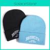 Unisex Letter Trendy Embroidery Warm Acrylic Knit Hat For Outdoor Wear Casual
