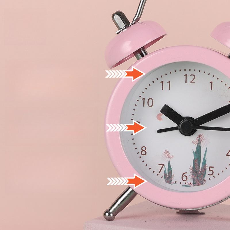 Internet celebrity mini alarm clock for students and children to wake up for simple creative dormitory desktop alarm metal ring clock