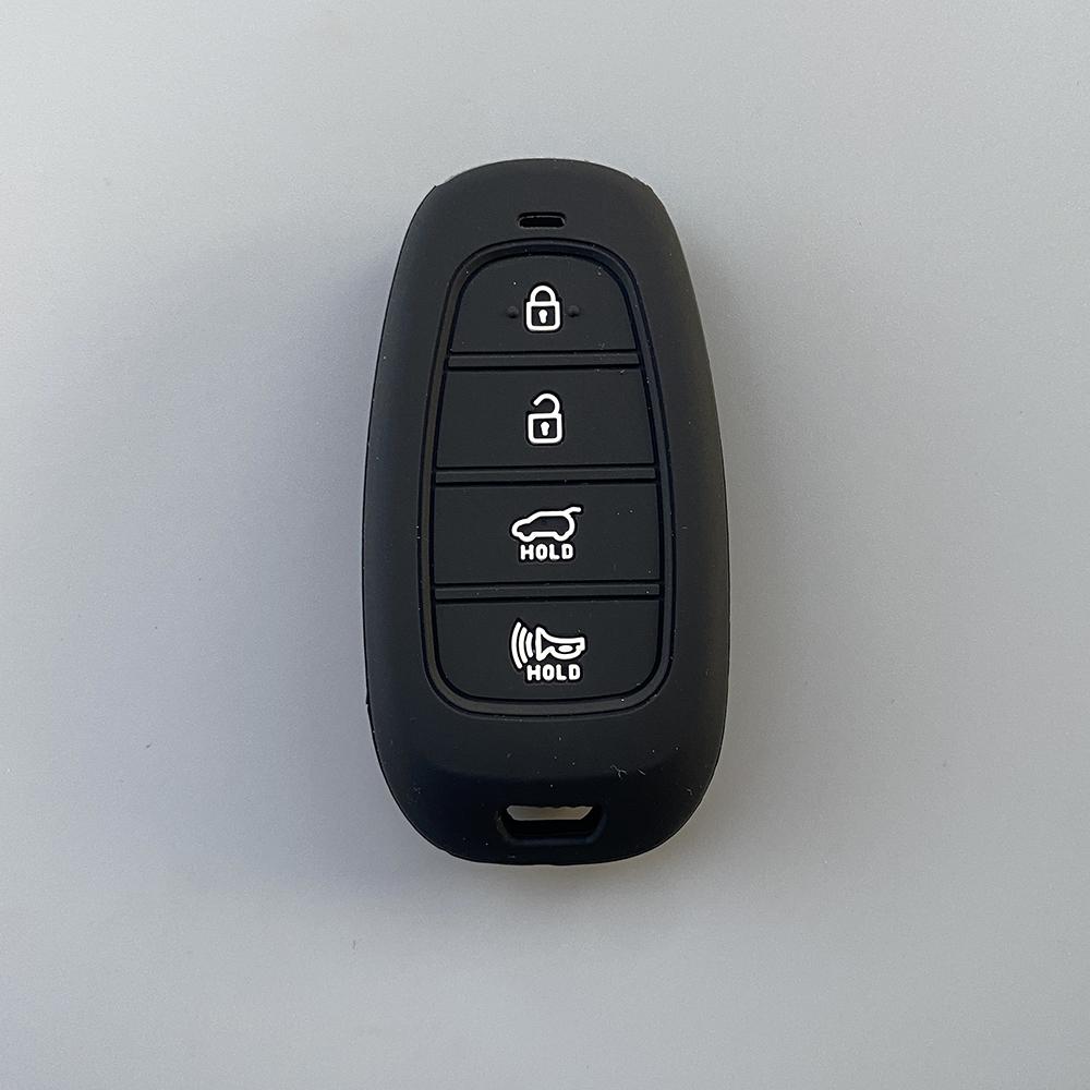 

Silicone Car Key Case Cover for Hyundai Santa Fe Tucson NX4 Solaris Sonata Hybrid NEXO New Grand 2019-2022 Holder KeyChain Shell