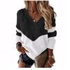 Solid Color Printed V-neck Long Sleeve Top Solid V-neck Long sleeve Top Women