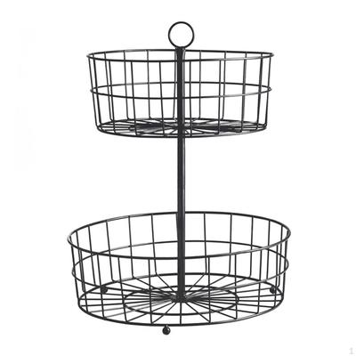 2 Tier Fruit Baskets, Detachable Save Bowl Storage Rack Stand Organizer for Party Household Counter