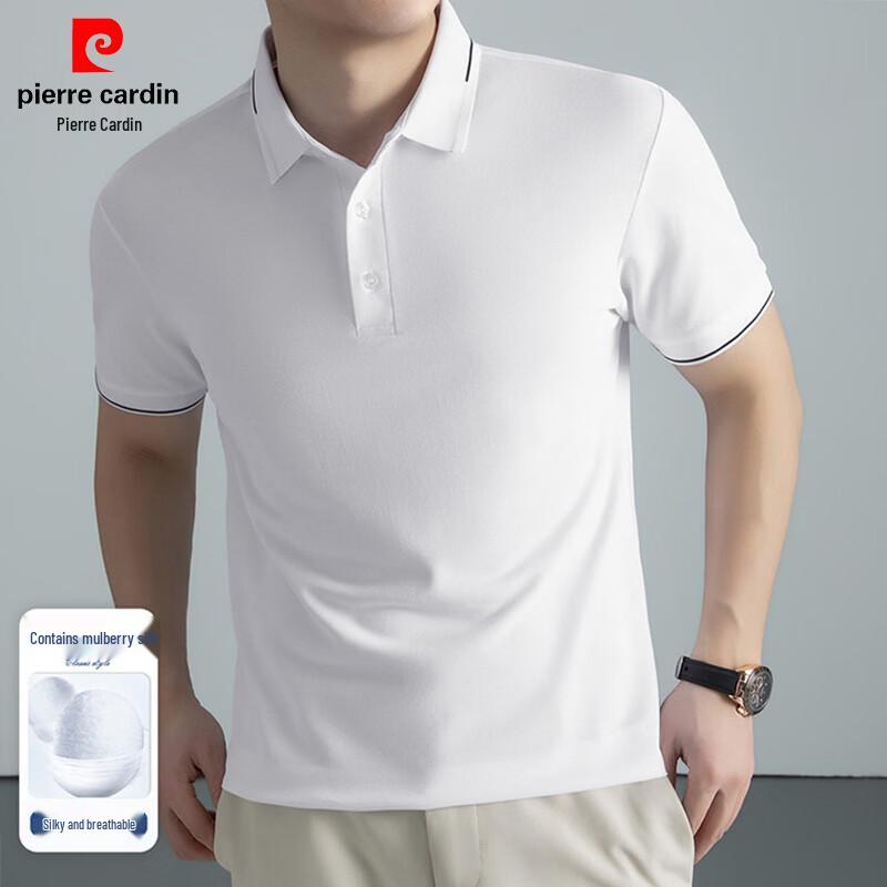 Pierre Cardin Men s Mulberry Silk Cool-Touch Polo T-Shirt 56