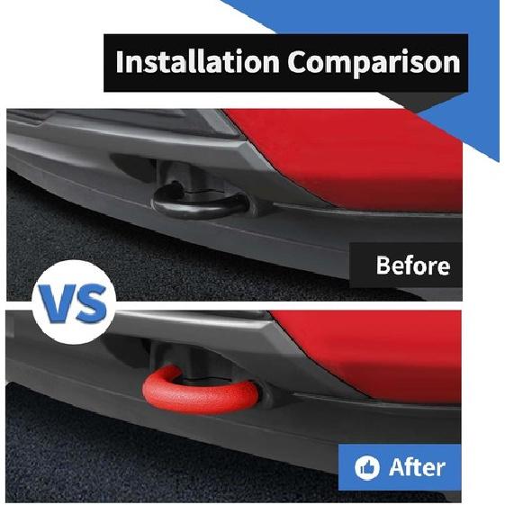 Pokrywa Haka Holowniczego z Pierścieniem D 2004-2024 (Czerwony, 2 szt., Silikonowy)-Red-A