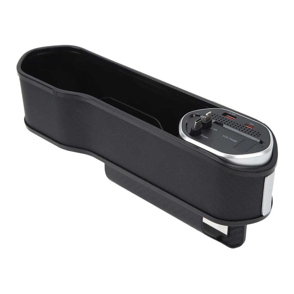 Car Seat Gap Filler Organizer with Charging Function DC12 To 24V Console Side Storage Box Universal for Cars
