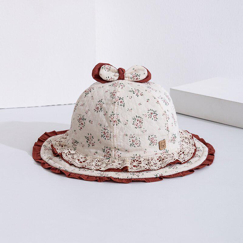 Korean Style Children's Sun Protection Lace Bucket Hat for Girls