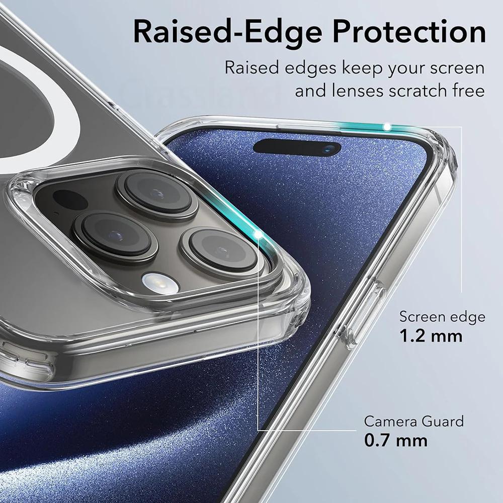 Luxury Magnetic Wireless Charging Phone Case For iPhone 16 15 14 13 12 11 Pro Max Plus For Magsafe Transparent Back Cover