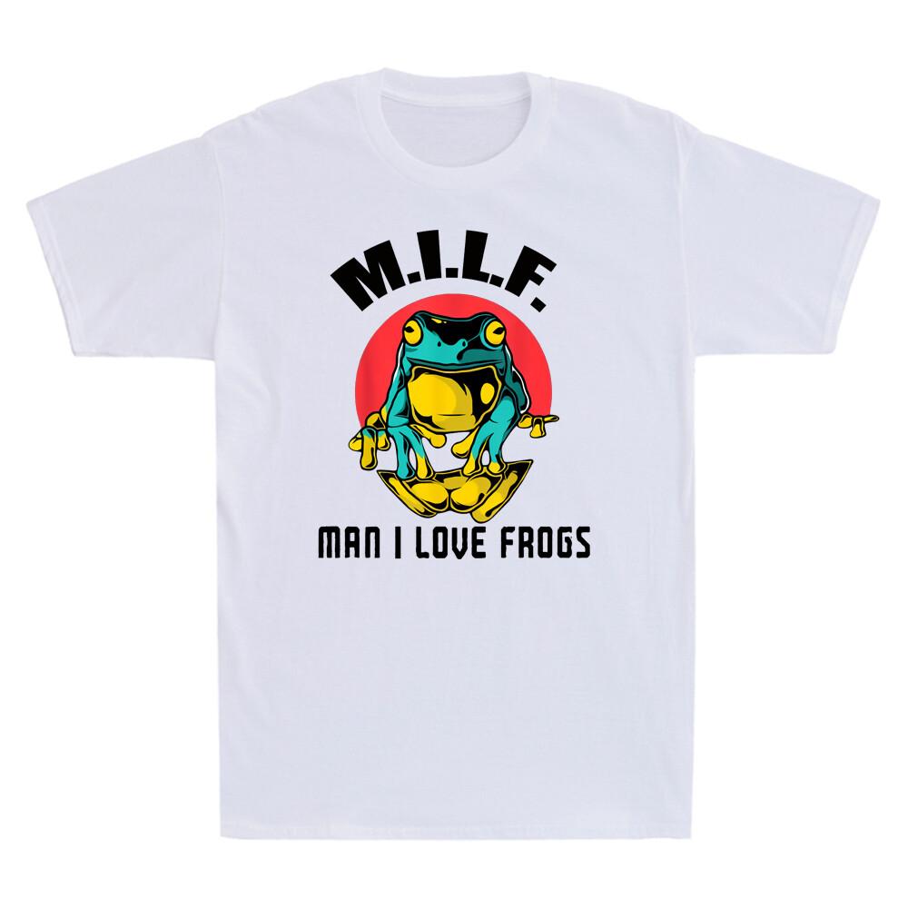 Vintage MILF Unisex I Love Frogs Funny Saying Frog-Amphibian Graphic Unisex's T-Shirt