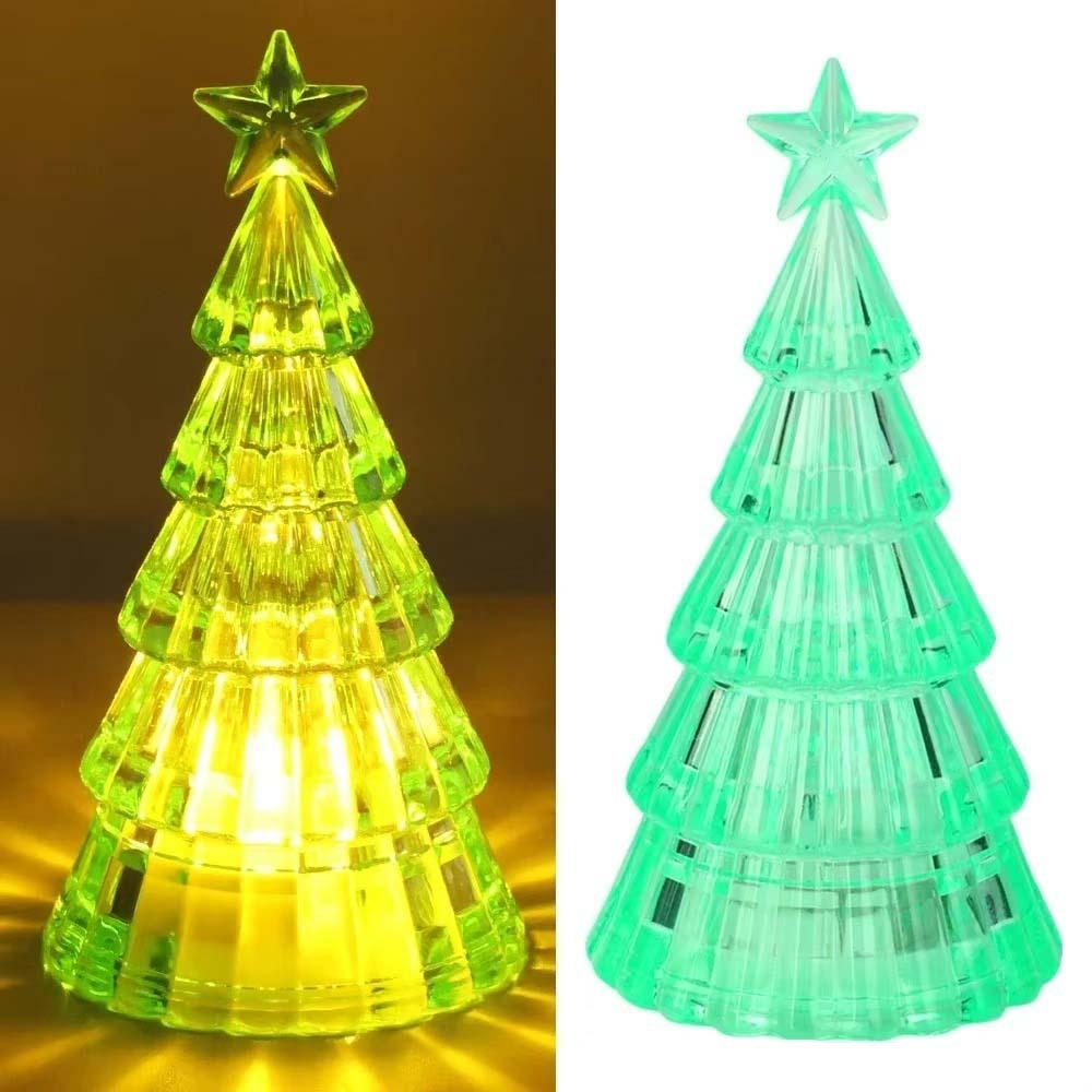 Colorful Christmas Tree Night Light Luminous Christmas Desktop Ornament Desktop LED Lamps  Kids