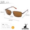 Captain Stag Metal with Men's Sunglasses, Frame, Brown, Case, CS-001-2-EH-72