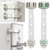 Dual Button Child Safety Lock Plastic Locker Buckle Toilet Lock  Home Security Protection