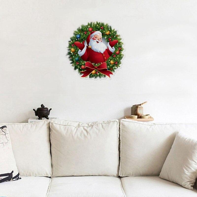 2pcs Santa Claus Merry Christmas Wall Sticker Christmas Festival Decoration Room Home Window Glass Door New Year Stickers