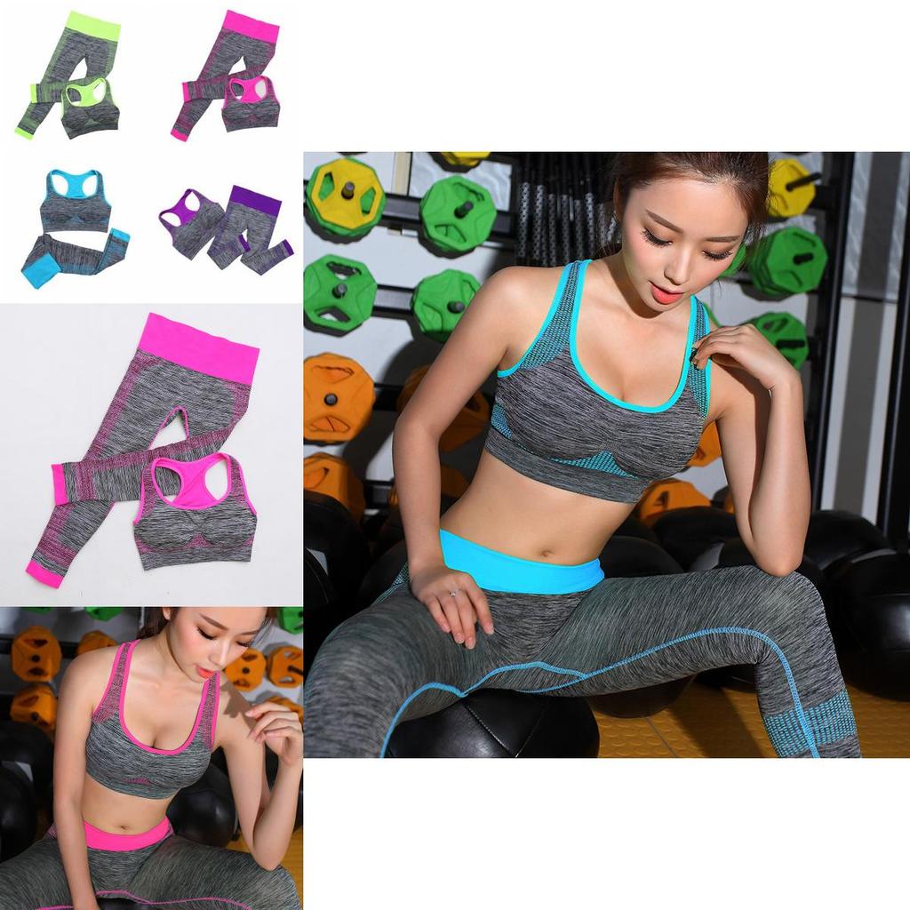 Premium Quality Fitness Workout Clothing Women's Gym Sports Running Girls Slim Leggings And Tops