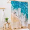 Abstract Linen Shower Curtain Sets Color Block Line Minimalism Bathroom Curtain Art Bath Curtain Waterproof and Linen Fabric for
