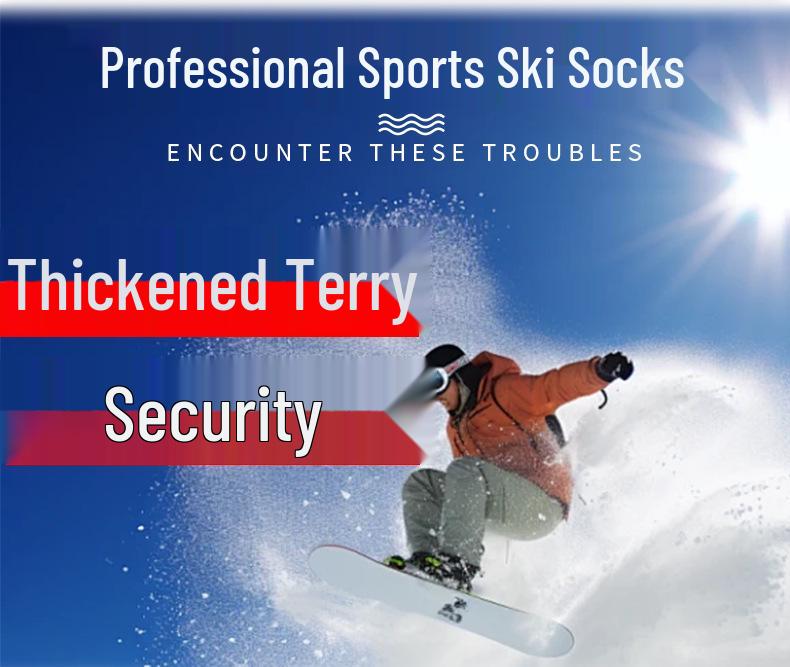 Unisex Thermal Ski Socks: Thick, Warm, Terry-Fabric, Long Fit for Cold-Weather Sports