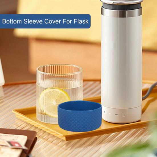 Flask Silicone Boot Rhombus Texture Water Bottle Bottom Sleeve Non-slip Anti-scratch Vacuum
