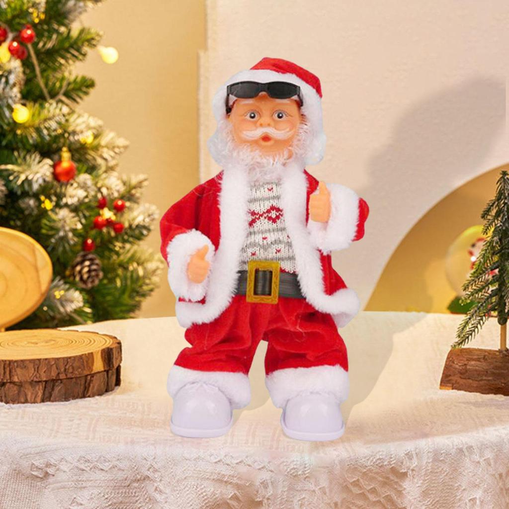 Christmas Singing Santa Toy Christmas Ornament with Music Gifts Christmas Santa Doll for Kids New Year Living Room Shelf Home