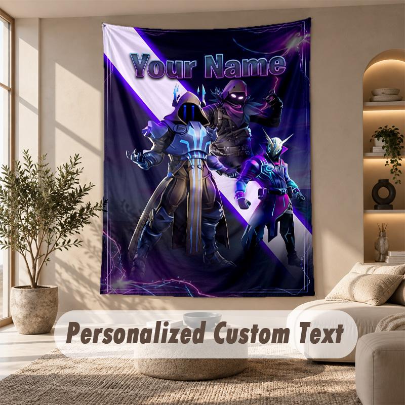 Fortnite Tapestry, Personalized Custom Text, Wall Hanging Tapestry For Living Room Home Wall Decor