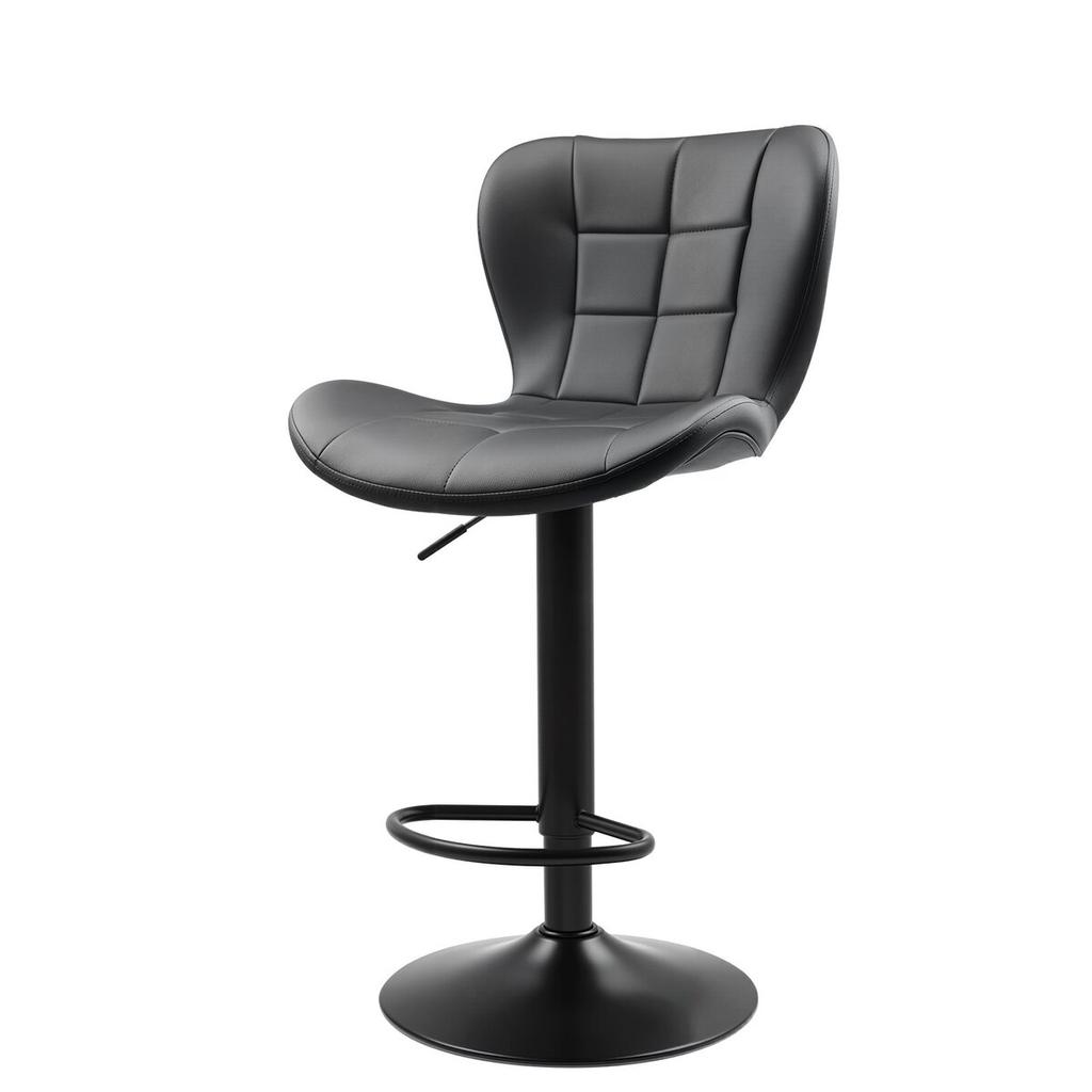 Bar Stool Set of 2, Modern PU Leather Counter Height Stools, Swivel Kitchen Barstool with Back and Footrest, Height Adjustable Armless Bar Chair,