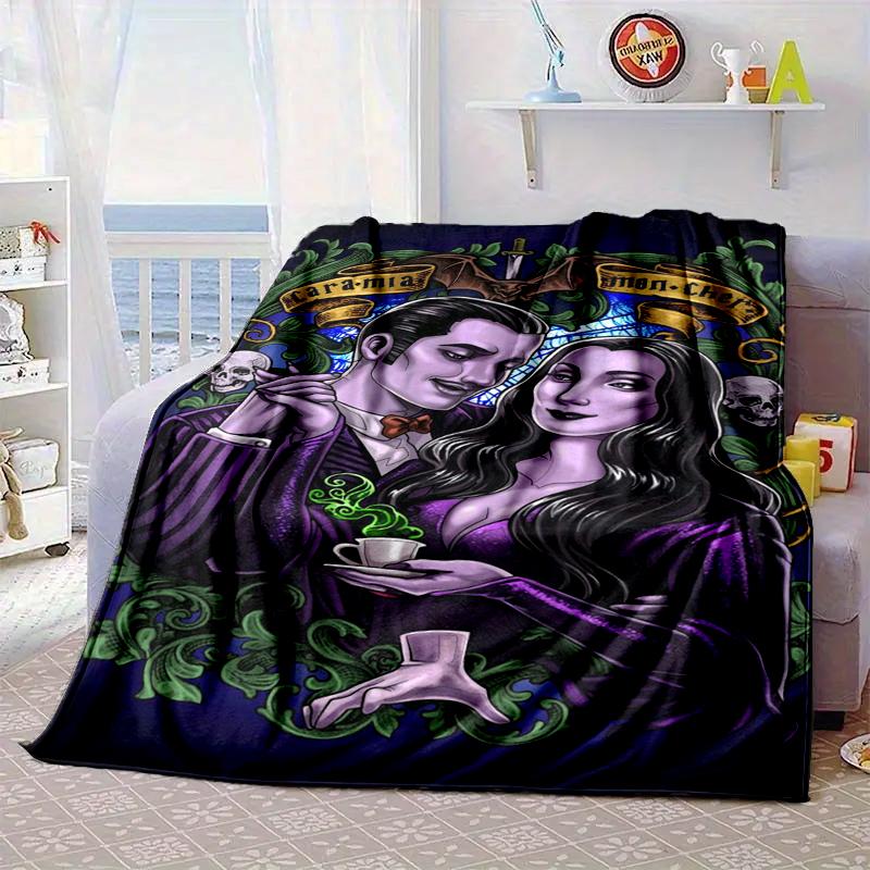 Gothic Adams Blanket Flannel Blanket for bed, sofa, Camping, Hiking, Picnic Essentials, gift for family Fan gifts