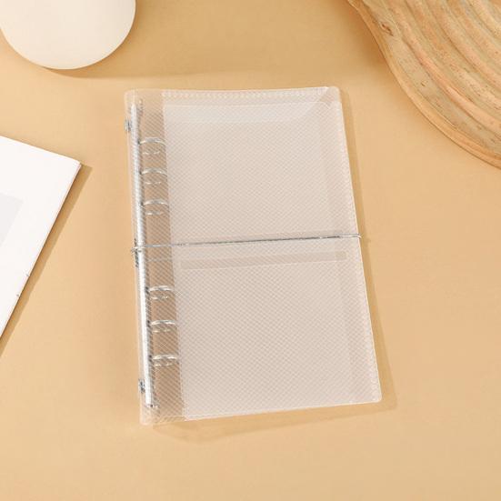 Transparent Trifold Binder A6 A7 M5 Binder, 5/6-Rings Refillable Loose Leaf Folder Folder, Planner Budget Notebook Cover for School, Office, Meeting