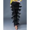 Women's Latin Dance Tassel Pants - Milk Silk Skirt for Practice & Performance