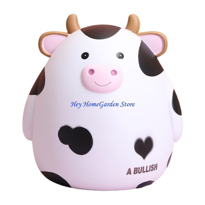

C63B for Creative Cow Piggy Vinyl Coin Storage Jar Cartoon Animal Money Box for Home Bedroom Decoration Kids Birthday Gi