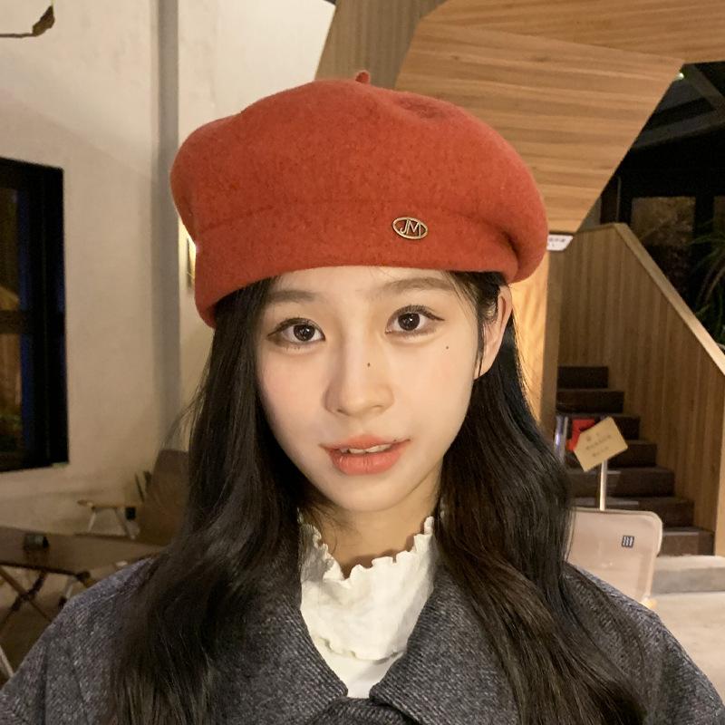 New Wool Painter Hat for Women with Big Head and Small Face  Fashionable Korean Version  Fashionable and Versatile Beret
