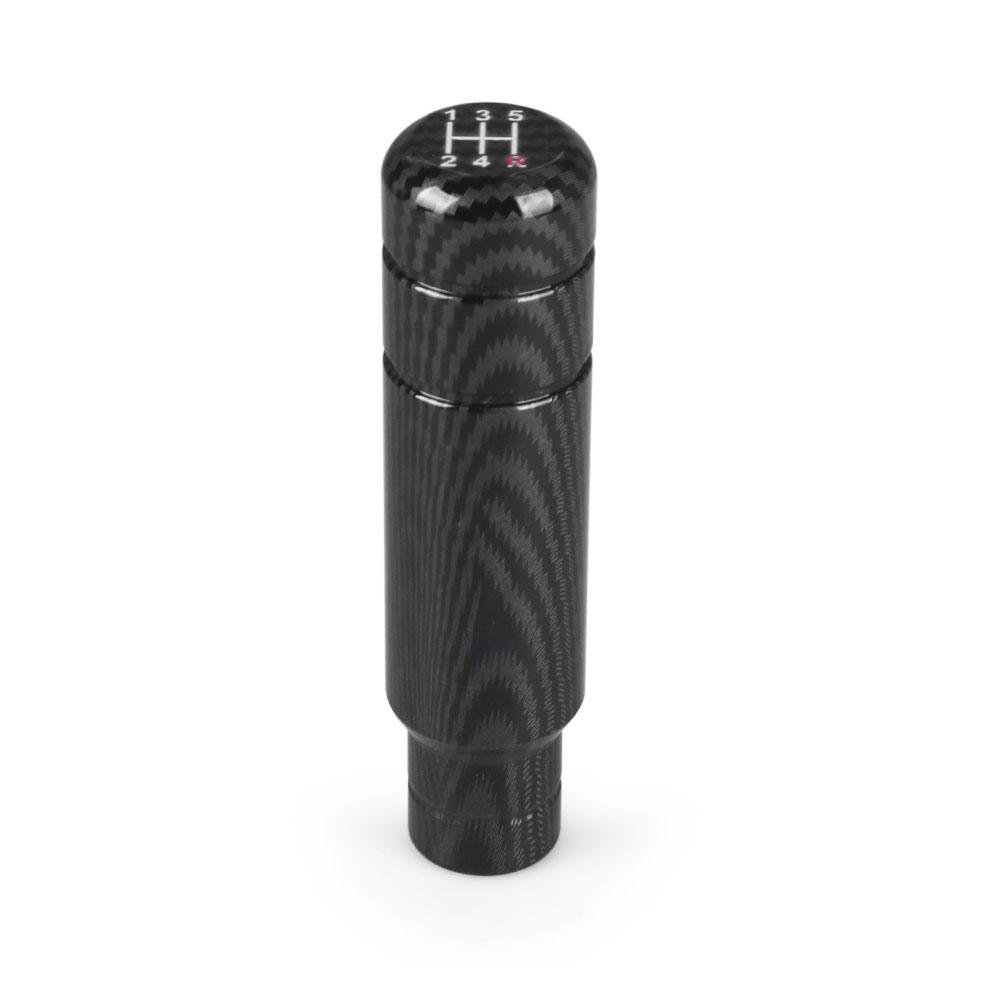 5 Black Speed Universal Carbon 130mm Gear Shift Knob Manual Transmission Aluminum Shifter Lever Knob