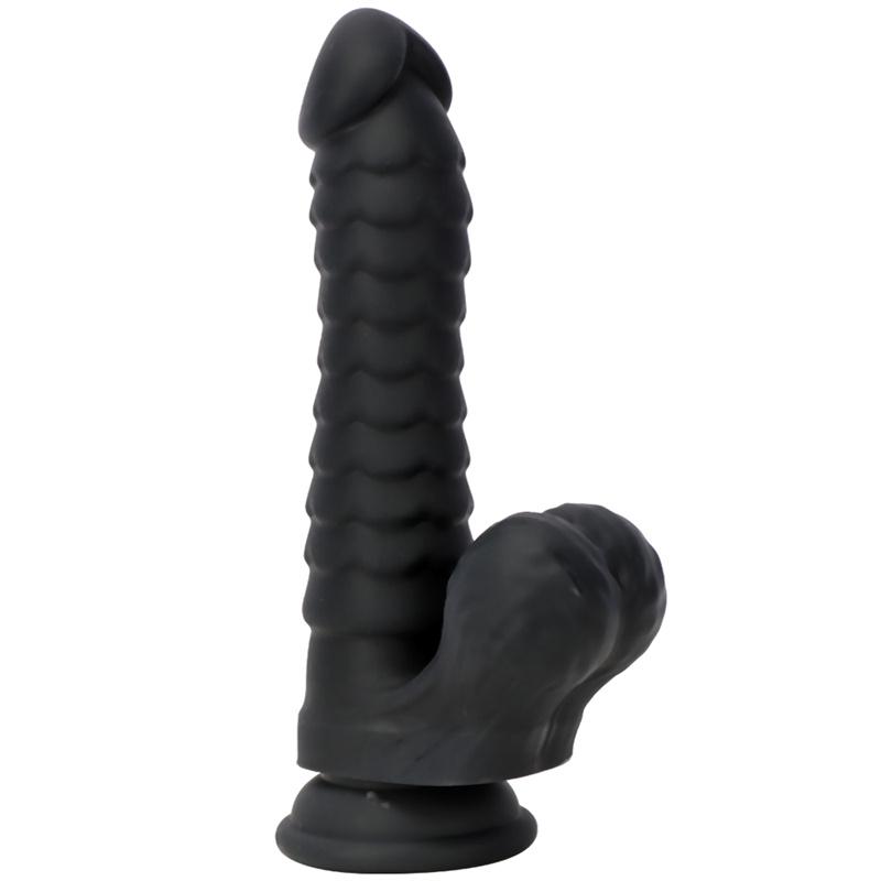 Czarna podwójna twardość Miękka płynna silikonowa waga Caterpillar Model Shaped Dildo