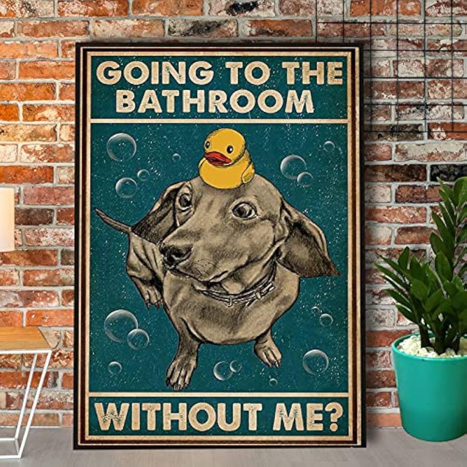 

Vintage Sign Dachshund Bathing Bathing Bathroom Toilet Wall Decoration Vintage Metal Tin Sign es Metal Tin SignAluminum 20x30cm（7.8x11.8inch）