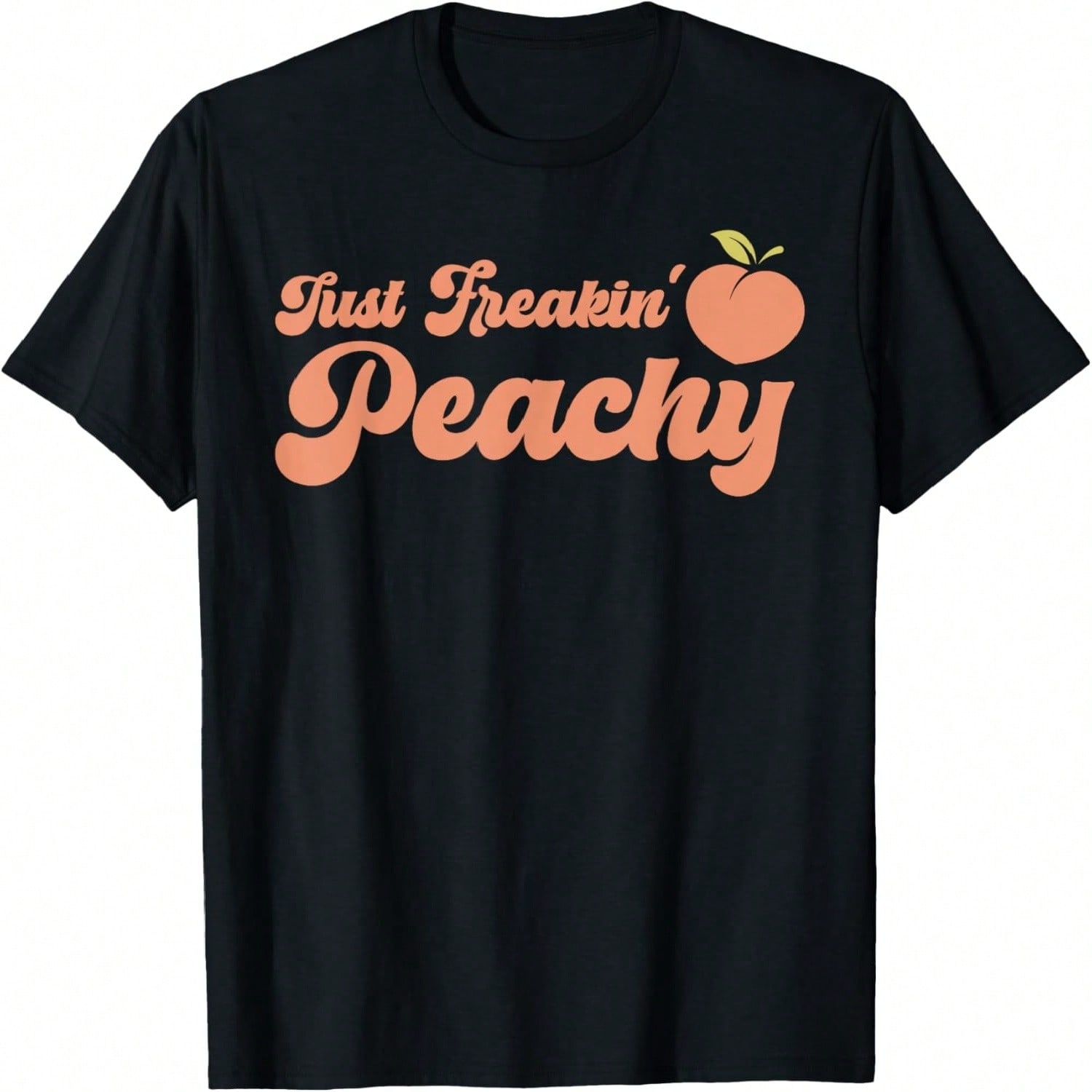 Just Freakin  Peachy Peach Peaches Summer Fruit Retro T-Shirt S