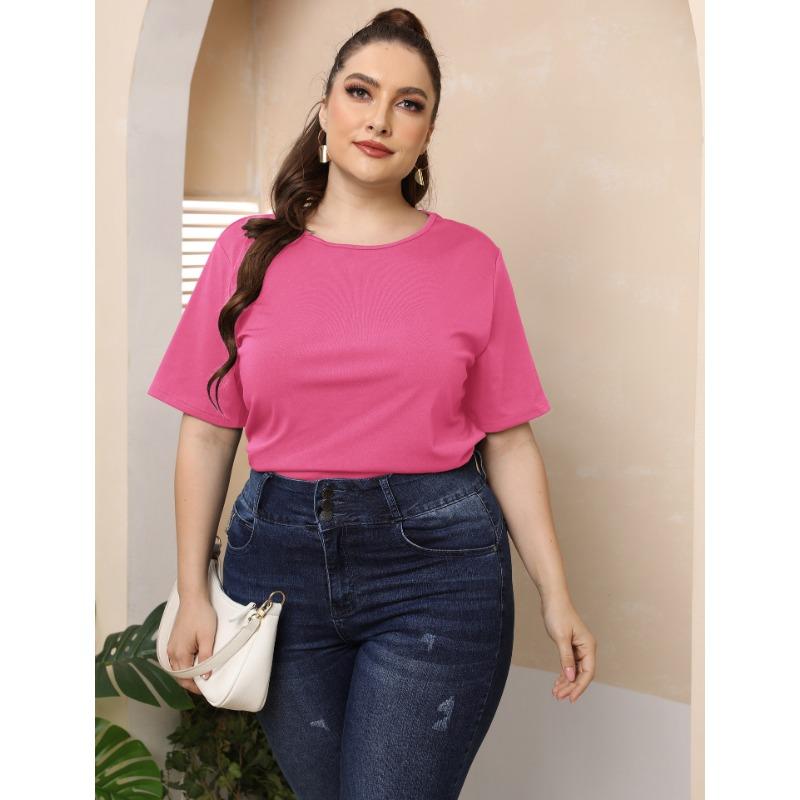 Summer Women's T-shirt Plus Size Sexy Backless Butterfly Hollow Short Sleeve Top Round Neck Casual T-Shirt