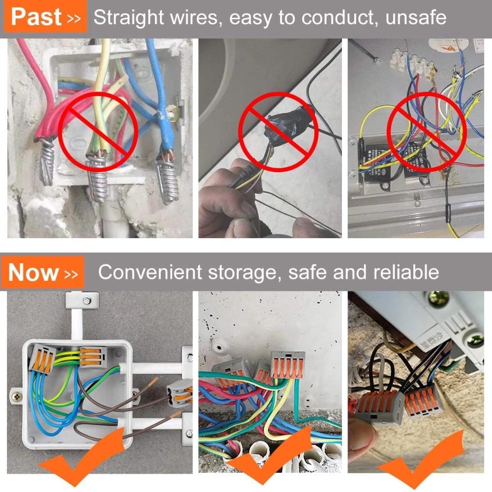 10Pcs Wire Connectors, Lever Nut Connector, Mini Electrical Connectors,Splicing Type Quick Terminal Block Spring Connector